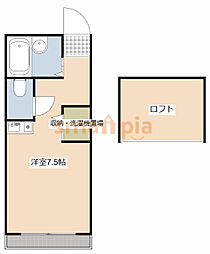 コーポセブン ワンルームの間取図画像