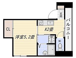 ＤＯＫＩＹＡ．ＢＬＤ 4階1Kの間取り
