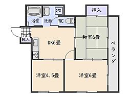 南光ハイツ 3DKの間取図画像