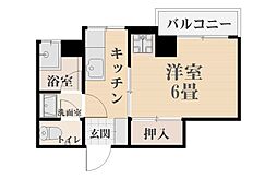 サンクレール内木II 2階1Kの間取り