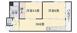 旭ビル 2DKの間取図画像