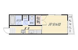 シティハイツ下荒田 1Kの間取図画像