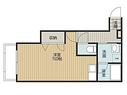 Ｊフェリー・桐原 3階ワンルームの間取り