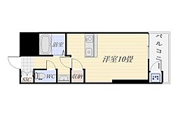 リバービュー102 7階ワンルームの間取り