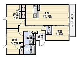 ＭＴガーデン高麗 3階3LDKの間取り