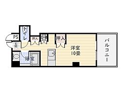 ｅ‐ｔｅｒｒａｃｅ 6階ワンルームの間取り