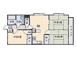 グリーンライフ鴨池 4階3LDKの間取り