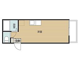 エスト平之町 4階ワンルームの間取り