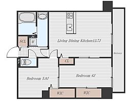 フォレストテラス 4階2LDKの間取り