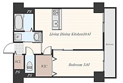 フォレストテラス 1007 10階1LDKの間取り