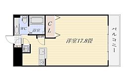 カーサヴェルデ 9階ワンルームの間取り