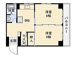 ルクール西千石 2DKの間取図画像