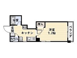 新屋敷ビル 1Kの間取図画像