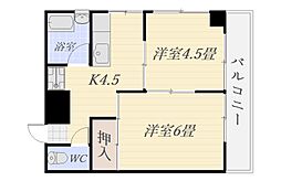 ルクール西千石 2Kの間取図画像
