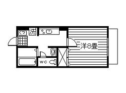 モナリエプライズA棟 1Kの間取図画像
