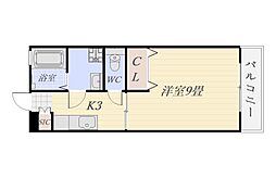 グリーンヒルズ薬師 1Kの間取図画像