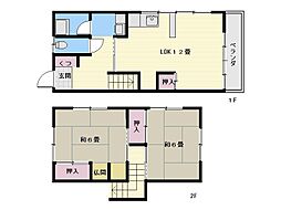 滝の神ハウス 2LDKの間取図画像