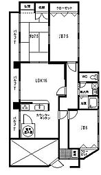 藤崎ビル 3LDKの間取図画像