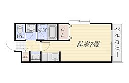 ビバリーズ21 ワンルームの間取図画像