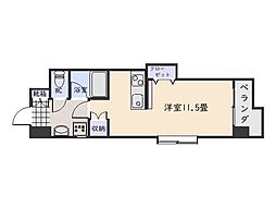 ビューハイツ早崎 ワンルームの間取図画像