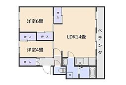 サルヴァトーレ伊敷 2LDKの間取図画像