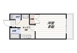 シェラトンハウス 1Kの間取図画像