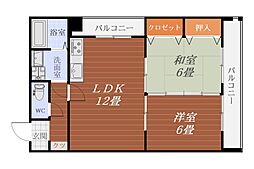 アクアビル 2LDKの間取図画像