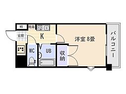 サンモール中央 1Kの間取図画像