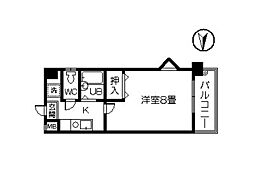 サンモール中央 1Kの間取図画像