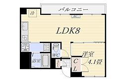 前野ビル 1LDKの間取図画像