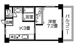 コーポ大藤 1Kの間取図画像
