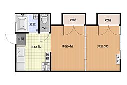 さつきハイツ 2Kの間取図画像
