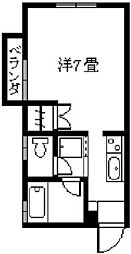 下原ビル ワンルームの間取図画像