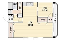 第2パースビル 1LDKの間取図画像