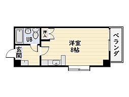エクステンド加治屋 ワンルームの間取図画像