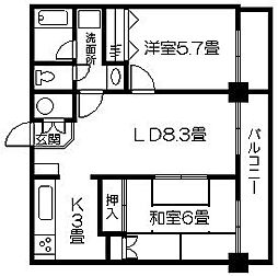 ストークマンション鹿児島 2LDKの間取図画像