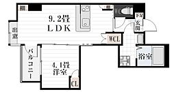 LA-CHIC鹿児島中央 1LDKの間取図画像