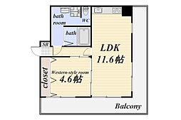 ペルセ天文館 1LDKの間取図画像