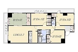 サーパス真砂本町 4LDKの間取図画像