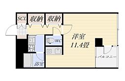 アークネスト高見馬場 ワンルームの間取図画像