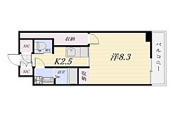 labellezza城西 1Kの間取図画像