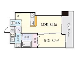 大黒町申館 1LDKの間取図画像