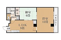 ニューセンタービル 2LDKの間取図画像