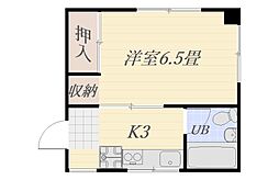 ペガサスビル 1Kの間取図画像