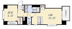 コスモシティいづろ 1LDKの間取図画像