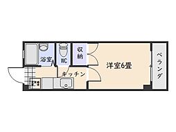 エントピア鴨池第8 1Kの間取図画像