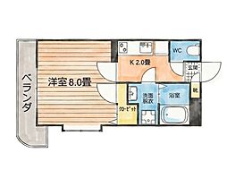 ヴィクトワール五番館 1Kの間取図画像