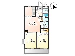 グリーンヒル 2LDKの間取図画像