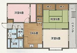 アイリス光 3DKの間取図画像
