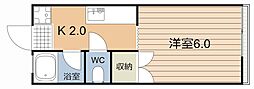 イエローハウス 1Kの間取図画像